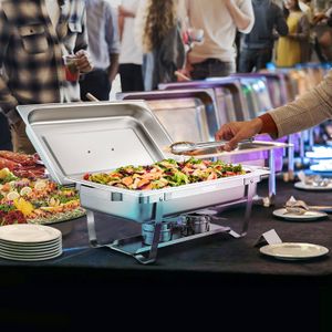 Chauffe-Plats Buffet Joycraft - Acier Inox 9L - Avec Brûleurs - Pour Événements Et Restauration