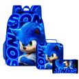 Super Sonic Hedgehog Lot De 3 Sacs à Dos En Toile Motif Jeu Animé 3D-0