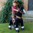 PonyCycle® - Cheval Trottinette à monter 4 roues Trottinette à Pédale pour enfant 4~9 ans - Noir-0