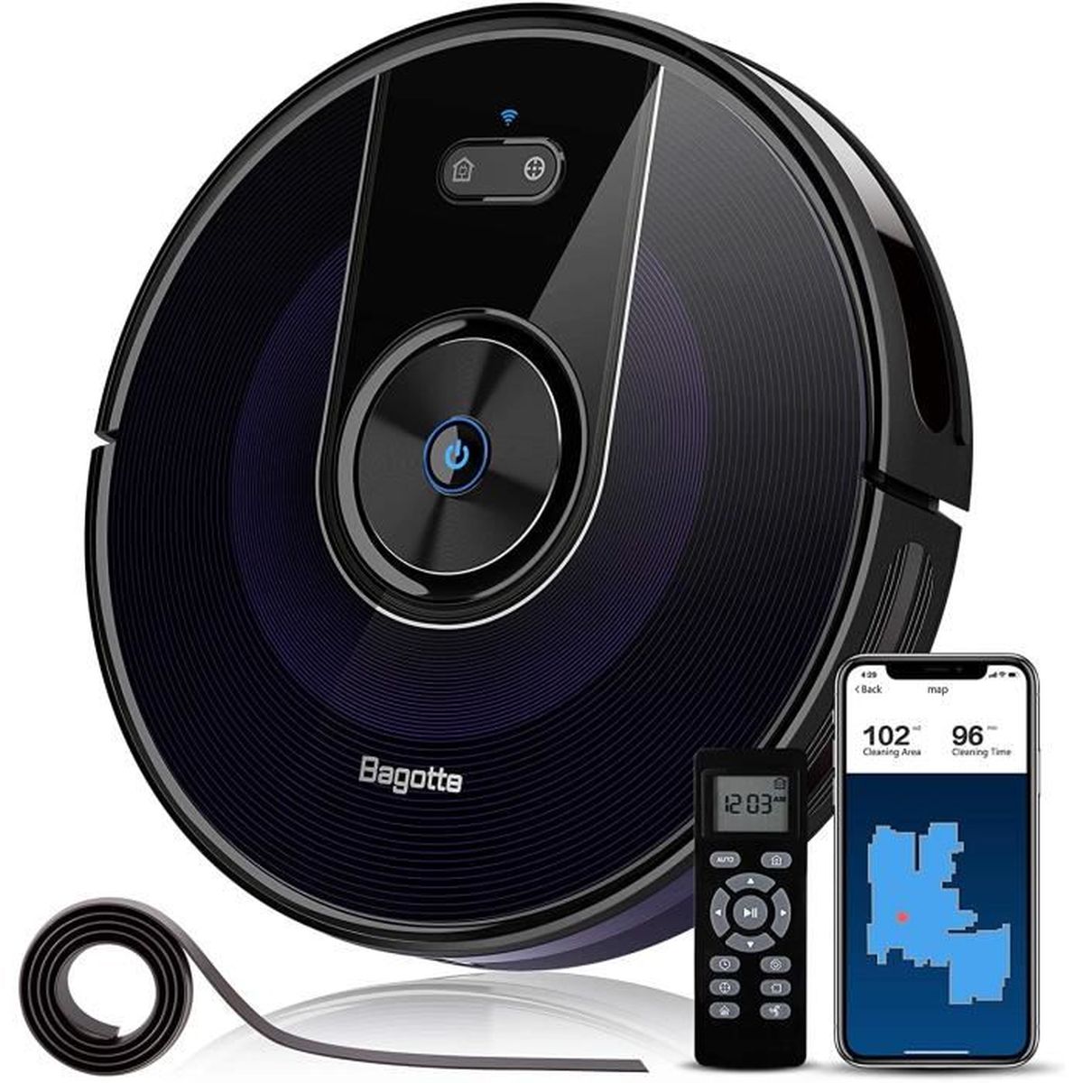 Bagotte Aspirateur Robot Laveur de Sol Puissante 10 Pa, BG10 10 Bagotte Aspirateur Robot Laveur de Sol Puissante 10 Pa, BG10 10