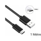 STRAßE TECH CÂBLE USB TYPE-C Noir 1 Mètre ANDROID SYNCHRO CHARGEUR POUR SAMSUNG XIAOMI LG SONY HUAWEI