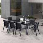 Salon de jardin Ensemble Modulo T 8/12 + F 8 Full Verre Noir Wilsa Garden