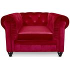 Fauteuil Chesterfield velours Rouge - MENZZO - Classique - Intemporel - Relaxation