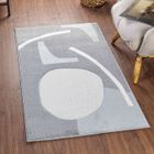SURYA Tapis de Salon à Poils Courts Doux Scandinave Moderne VIVI 80x150cm Bleu/Gris