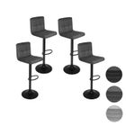 Willonin® Tabouret de Bar avec Structure métal, Lot de 4 chaises Haute, Siège en velours Gris foncé 43x43 cm