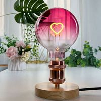 Ampoule Led grand Globe Edison G125, Filament cœur rose 2W, ampoule décorative spéciale à intensité variable 220-240V E27-tmt
