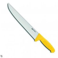 Couteau de boucher professionnel, manche jaune, lame inox 28 cm, HACCP