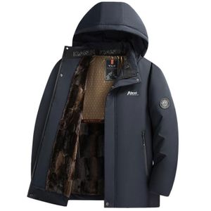 Manteau Hiver Homme Matelassé Avec Capuche à Fourrure - Parka Épais Coton - Coupe-Vent Chaud - Taille XS à XXXL
