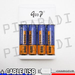 PILES 4 PILES ACCUS RECHARGEABLE AA LR06 R06 1.2V 4800mA