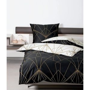 50 x 80 cm x 1 Basics Parure de lit avec housse de couette en satin Marron 135 x 200 cm 
