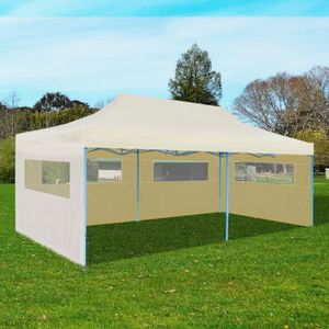 TONNELLE - BARNUM Tente de réception 3 x 6 m à utiliser comme pavillon, pergola, chapiteau ou tonnelle crème -HB065