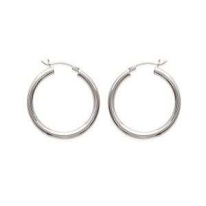 Boucles D'Oreilles Créoles Femme En Argent 925 - 33mm*30mm