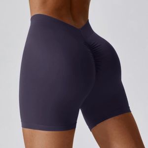 PANTALON DE SUDATION Shorts de yoga sans couture pour femmes - Running - Fitness leggings - taille haute - ventre ferm - 7116 Violet