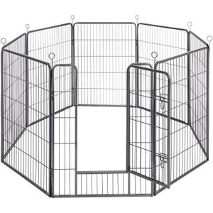 Giantex Clôture pour chien de 101,6 cm avec porte, 16 panneaux de parc pour  chiens de grande taille, enclos portable pour animaux de compagnie