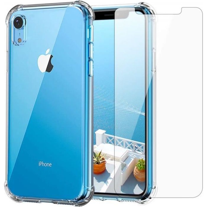 pour Apple iPhone XR 6.1 - Pack x3 Verre trempé Protection Ecran Vitre  protecteur anti casse, anti-rayure, pose sans bu
