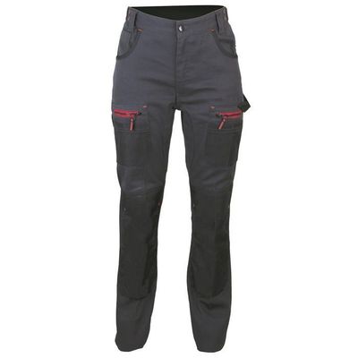 Pantalon de travail a genouillere femme bicolore LMA OLYMPIA Gris Noir 36 Gris noir Cdiscount Pret a Porter