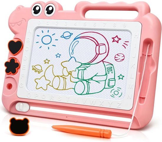 Ardoise Magique Enfant - Tableau Magnétique Dessin 13x9,45 Pouces - 4 Couleurs - Cadeau 2-6 Ans