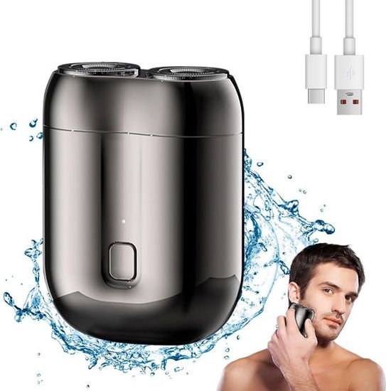 Rasoir électrique De Voyage USB Pour Hommes - Mini, Rechargeable, 1 Lame Pivotante, Bleu, Marque Colexy