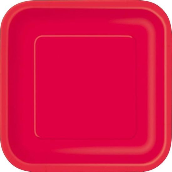 16 Assiettes à Dessert Carton Carrées Couleur Lilas