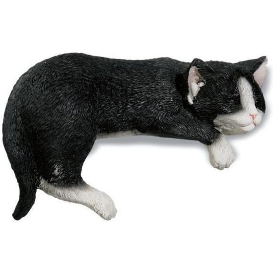 Figurine Statuette Chat Noir Et Blanc Endormi Pour Rebord 10 Cm Achat Vente Statue Statuette Cdiscount