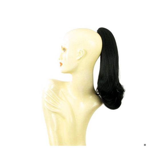 Postiche Queue De Cheval Bouclée – Longueur 40 Cm, Couleur Blond Méché Très Clair – Taille Bonnet Moyen