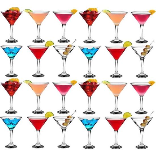 Lot De 2 Verres à Martini En Cristal Chatsworth - 210 Ml, Lavable Lave-vaisselle, Coffret Cadeau Bordeaux