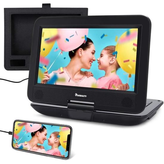 NAVISKAUTO Lecteur DVD Portable Voiture 10.1 Pouce pour Enfant Supporte HDMI Input,Vidéo Full HD, AV in-Out,Dernière mémoire,R[27]