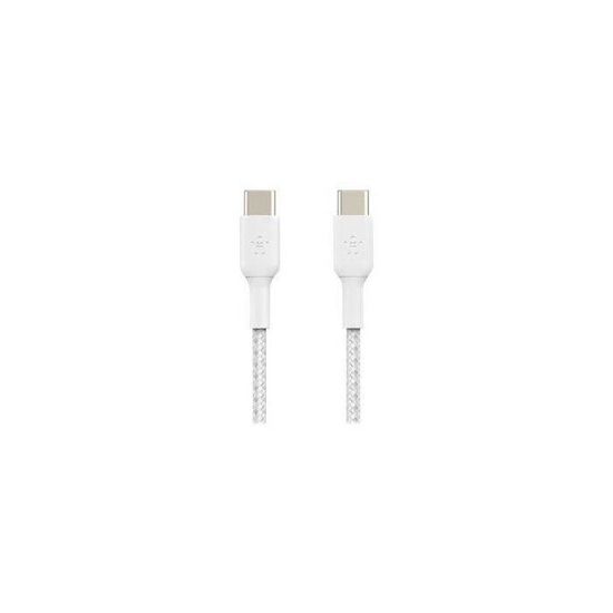 BELKIN - cable - BRAIDED C-C 2.0 1M, WHT - BRAIDED