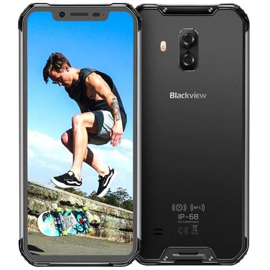 Smartphone Blackview BV9600 4G Portable Incassable débloqué IP68 Résistant Android 9.0Helio P70 4Go+64Go écran FHD+AMOLED 16MP+8MP