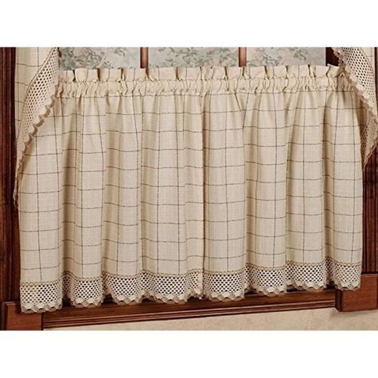 Alan Symonds Rideaux De Cuisine à Carreaux Vichy Noir 116,8 Cm De Large X 121,9 Cm De Hauteur