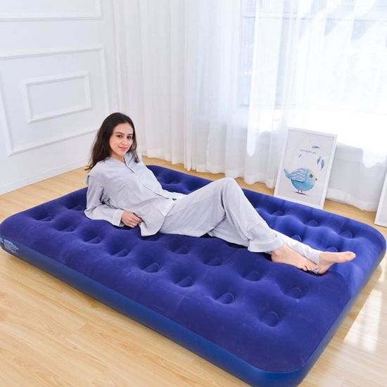 Panana Matelas Gonflable Simple Avec Pompe Intégrée – Lit D’appoint 196x97x47 Cm, Surface Floquée, Pour Camping Et Maison