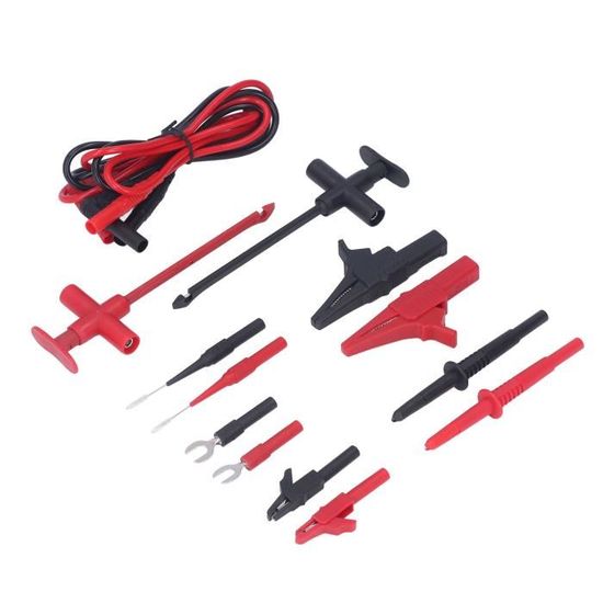 Kit Cordons Test Multimètre 68 Pièces - Sondes, Pinces Crocodiles, Adaptateurs, Pour Diagnostic Auto Et électronique