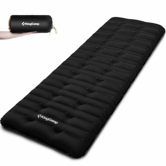 TRIZAND Matelas Gonflable 1 Personne 190x60cm Avec Pompe Intégrée - Camping Et Chambre D'Amis