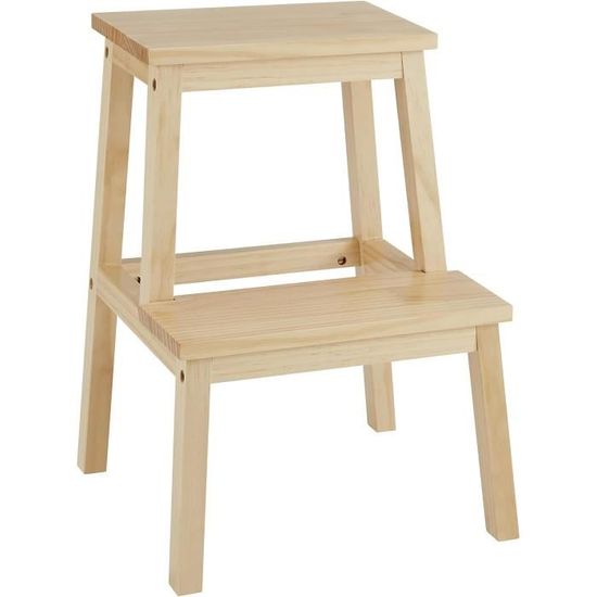 Tabouret Escabeau 2 Marches Solide - Capacité 226 Kg - Pour Adultes Et Enfants, Intérieur/Extérieur Gris