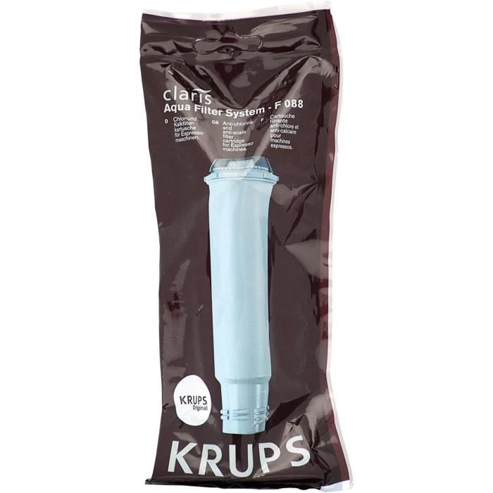 Cartouche Filtre à Eau Krups Claris F08801 - Réduction Chlore, Plomb, Cuivre Pour Machines à Café