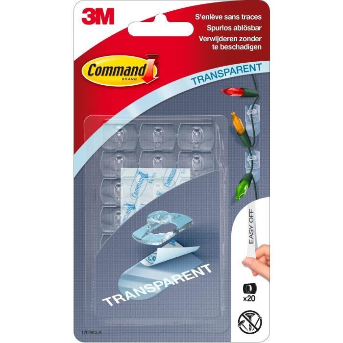 3M COMMAND Crochet clear déco clip - Transparent