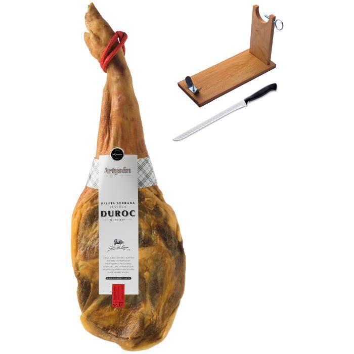 Jambon serrano espagnol (Epaule) reserve duroc Artysan entier + support a jambon + couteau