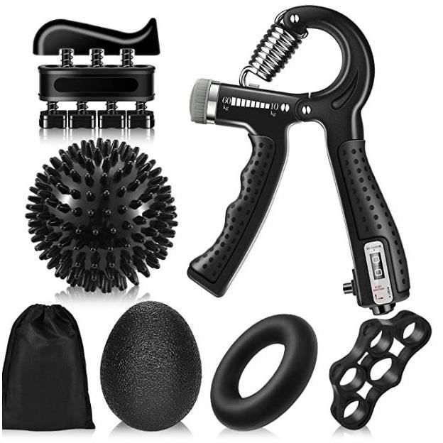 Hand Grip Musculation,6 pièces Muscleur de Main avec Comptage, 5-60KG Résistance Réglable Hand Gripper, Exerciseur de Doigts