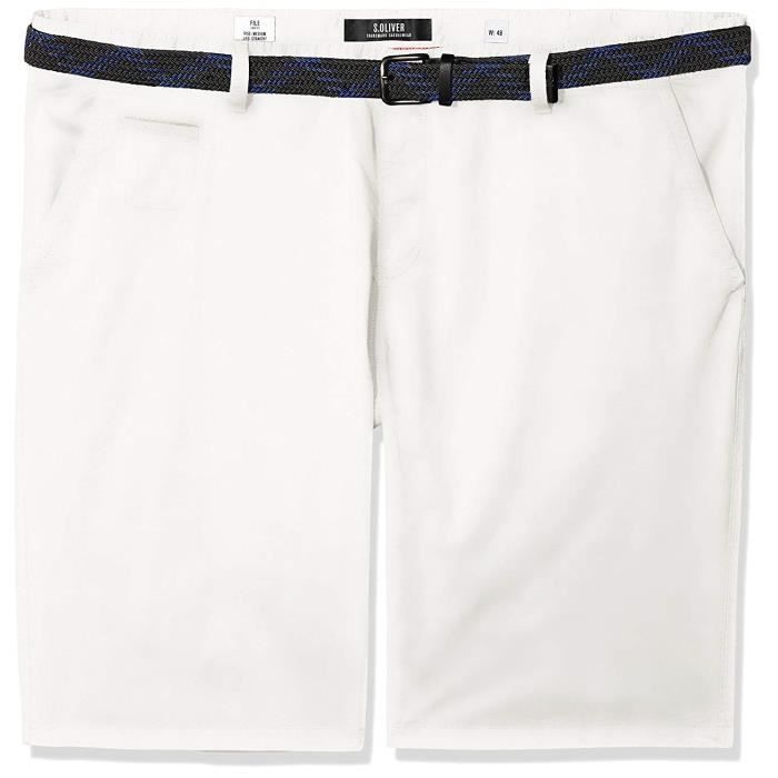 s.Oliver Big Size 15.805.74.5052 Short, Blanc (White 0100), 42 W Homme - 15.805.74.5052-0100