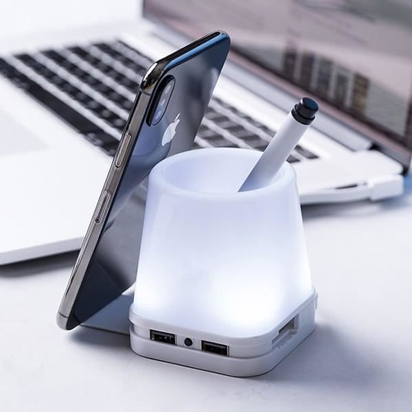 Pot à crayon avec port USB 2.0 et support pour mobile 145964