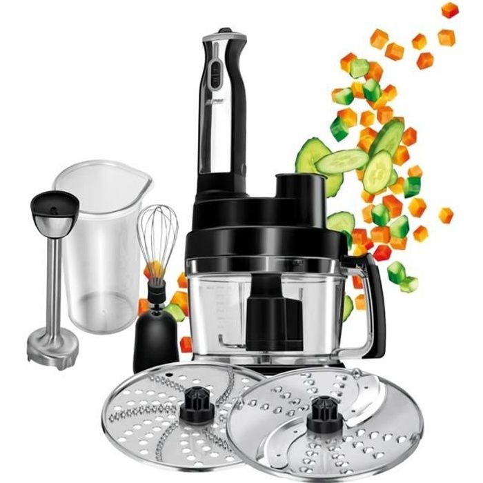 MPM MRK-17 Transformateur alimentaire multifonctionnel, pétrin, mélangeur, fruits et légumes, coupe-pommes de terre, broyeur, 800W