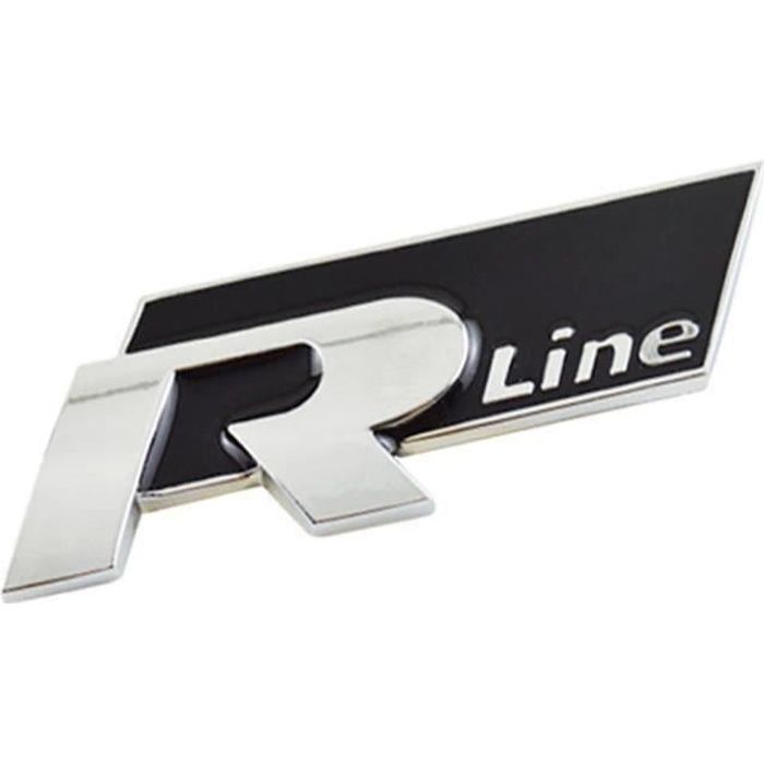 3D Métal R Line Autocollant Emblème Badge Noir Argent VW R-Line ID137