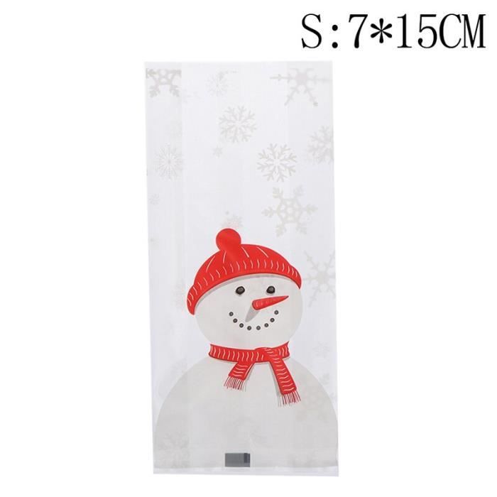 Décoration de sapin,Sacs d'emballage de pâtisserie de joyeux noël,50 pièces-lot,sachet de rangement de bonbons,bonhomme de - Type S
