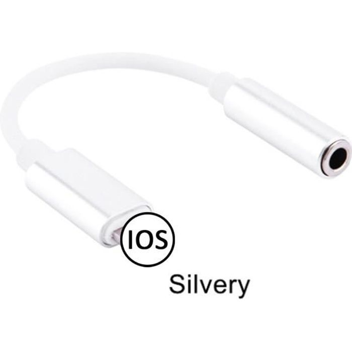 Accessoires Téléphone,Adaptateur de casque Audio,Jack 3.5,pour iPhone SE 3.5 12 Mini 11 Pro XS Max XS XR X 7 8 - Type Silver