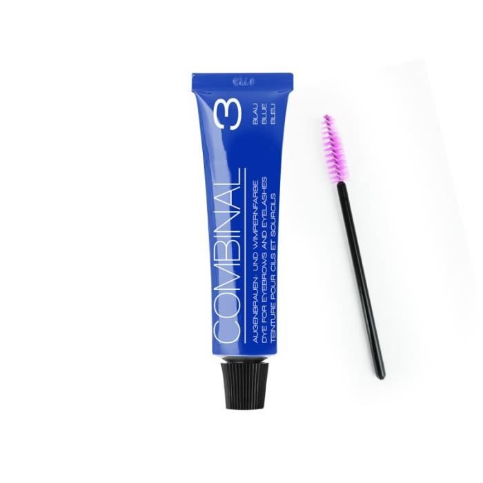 Tube de teinture pour cils et sourcils 15 ml + brosse à cils Vivezen - Bleu