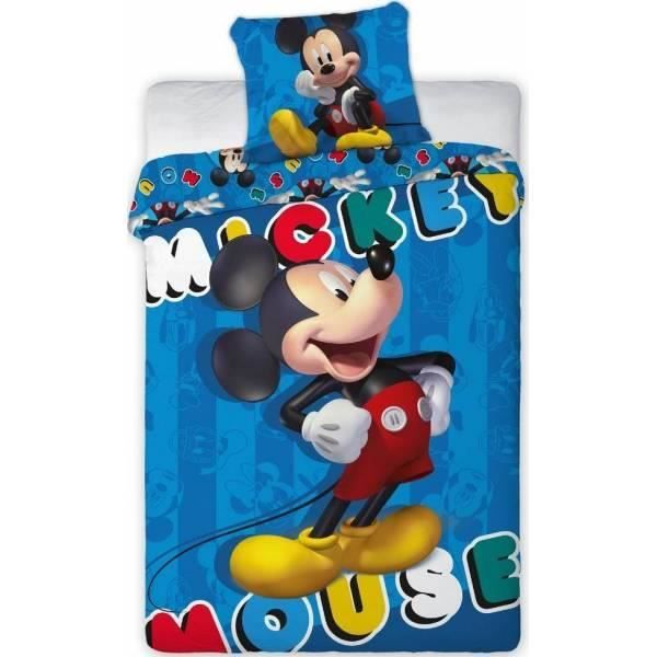 Mickey Disney - Parure de couette 140x200 + taie d'oreiller + Drap Housse 90 x 190 Turquoise - HOMEROKK