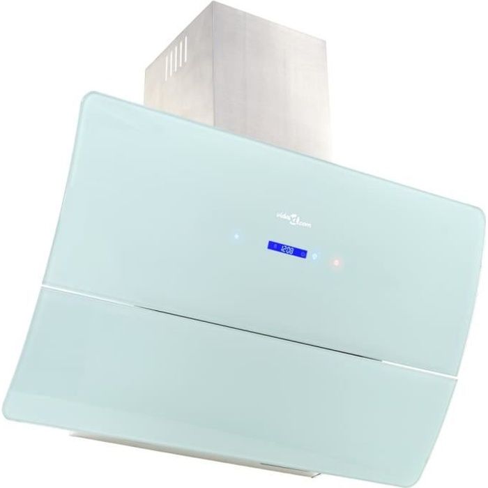 LEXLIFE Hotte aspirante murale cuisine 90 cm - Tactile LCD et capteur - 756 m³/h - 3 vitesses - éclairage LED - Blanc