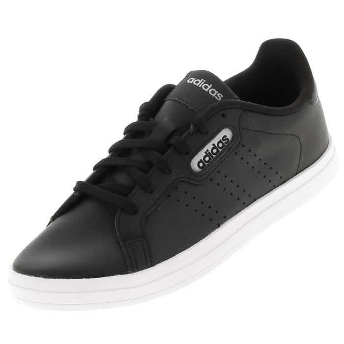 Chaussures basses cuir ou simili Courtpoint base w noir - Adidas