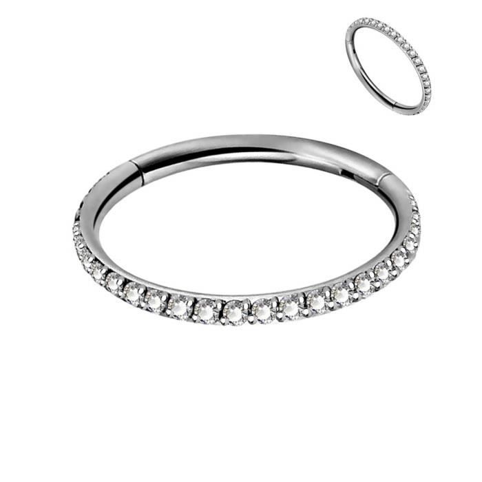 OUFER 16G Piercing Helix en Titane G23 Piercing Oreille Cartilage Piercing Tragus Daith Segment Articulé CZ Piercing Nez Argent 6mm