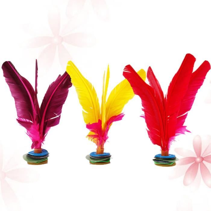 3 pcs Drôle Coup de Pied Volants Plume Jouet de Sport de Jouant à des Jeux KIT BADMINTON - PACK BADMINTON - ENSEMBLE BADMINTON